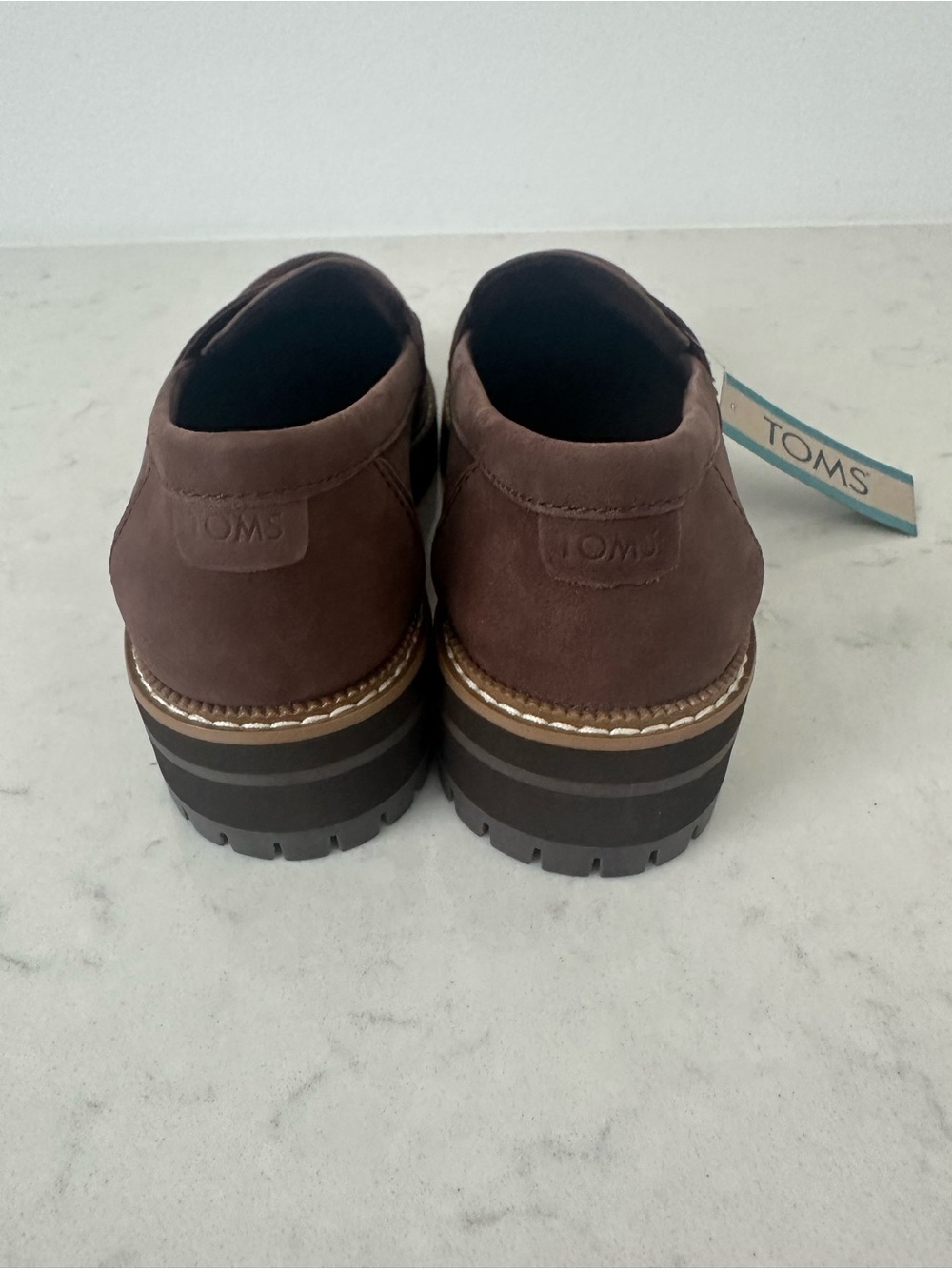 Tom’s Cara Loafers in Oak Brown Leather - Picture 9 of 11